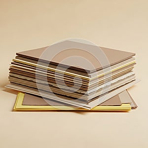 A stack of colored cardboard sheets