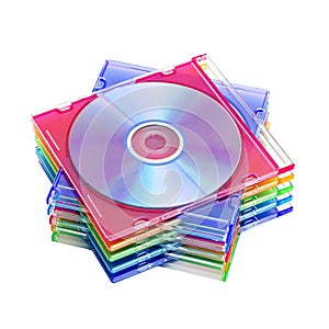 A stack of colored discs