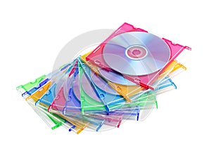 A stack of colored discs