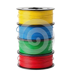 Stack of colored filaments