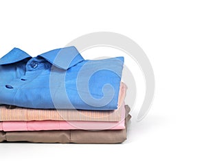 Stack of colored men's shirts