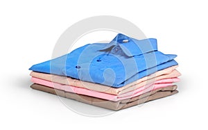 Stack of colored men's shirts