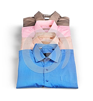 Stack of colored men's shirts