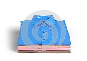Stack of colored men's shirts