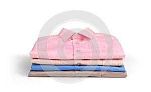 Stack of colored men's shirts