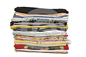 Stack of colored t-shirt