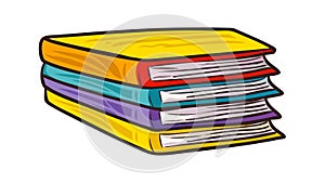 Stack of Colorful Books for Education and Knowledge, vector design Generative AI