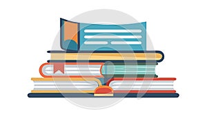 Stack of colorful books, symbolizing knowledge and education, vector design Generative AI