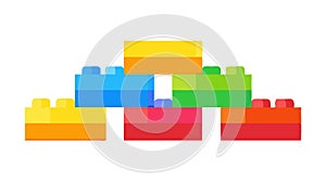 Stack of colorful building blocks, representing creativity or play. vector design Generative AI