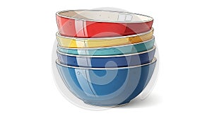 Stack of Colorful Ceramic Bowls