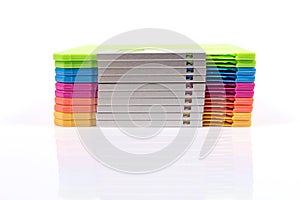 stack of colorful diskettes isolate on white background