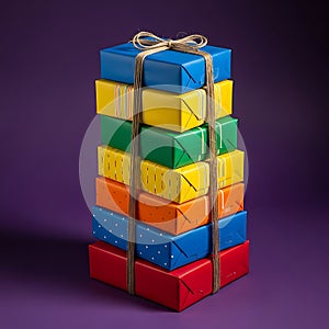 Stack of Colorful Gift Boxes