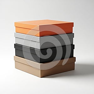 Stack of colorful gift boxes isolated on transparent background