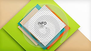 Stack of colorful notepads with grid paper