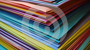 Stack of colorful paper creating a gradient effect