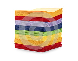 Stack of colorful paper napkins