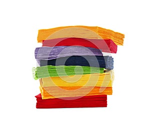 Stack of colorful paper napkins