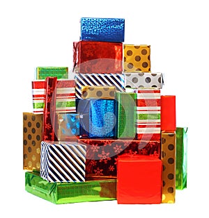 Stack of colorful presents