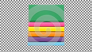 Stack of colorful rectangular blocks on grid background