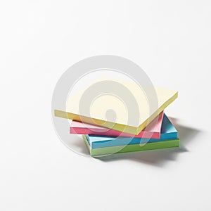 A stack of colorful sticky notes