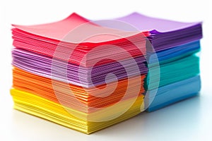 Stack of Colorful Sticky Notes on a White Background