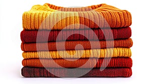 Warm Stack of Autumn Knit Sweaters