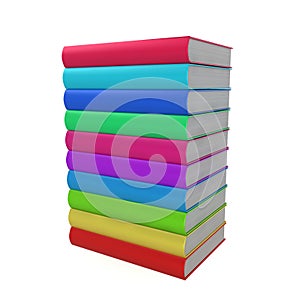 Stack of coloured books