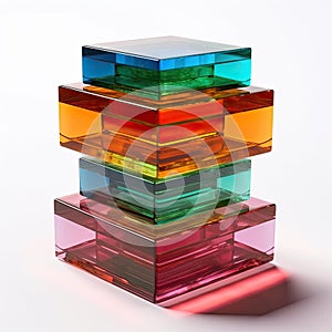 Stack of Colourful acrylic Glass Samples