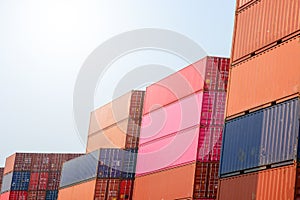 Stack container in the port. Concepts of import and export