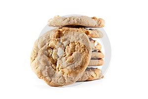 Stack cookies on a white isolated background