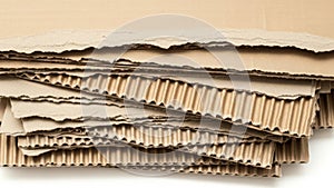 Stack of corrugated cardboard sheets