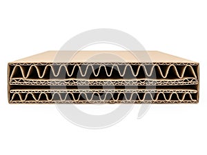 Stack of corrugated cardboard sheets