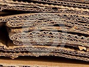 Stack of corrugated cardboard sheets