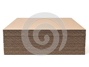 Stack of corrugated cardboard sheets