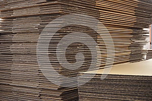 Stack of corrugated paper
