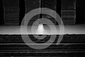 Stack of corrugated paper