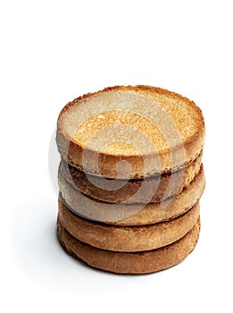 Stack of crispbakes isolated on white background