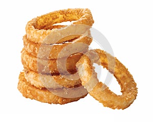 A stack of crispy onion rings