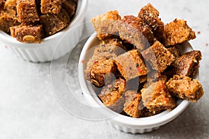 Stack of Crispy Rye Crouton Bread Biscuits