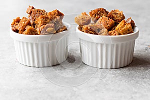 Stack of Crispy Rye Crouton Bread Biscuits