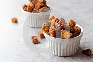 Stack of Crispy Rye Crouton Bread Biscuits