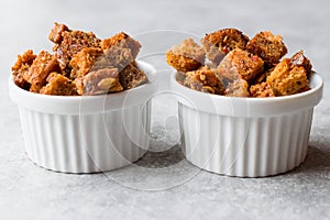 Stack of Crispy Rye Crouton Bread Biscuits