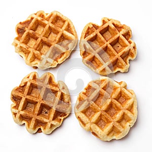 Waffles isolated on white background