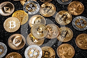 Stack of cryptocurrencies