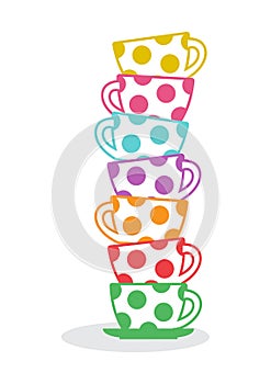 Stack of cups. Vector illustration