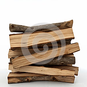 Stack of Cut Firewood Logs for Burning or Fireplace