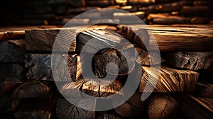 Stack of Cut Random Wood Pieces For Camp Fire Background