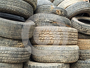 Stack Of Damaged Tires