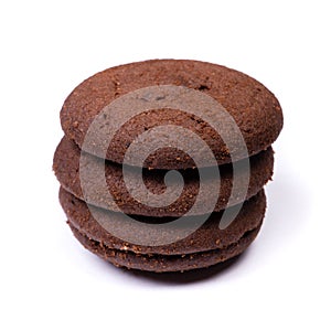 Stack of dark chocolate cookies