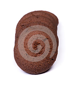 Stack of dark chocolate cookies